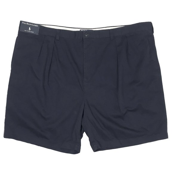 NEW Polo Ralph Lauren Tyler Shorts! 42  Weathered Navy  Pleated  9 Inch Inseam - Picture 1 of 2